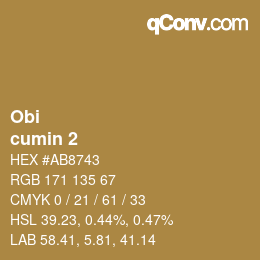 カラーコード: Obi - cumin 2 | qconv.com