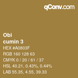 Color code: Obi - cumin 3 | qconv.com