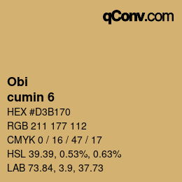 颜色代码: Obi - cumin 6 | qconv.com
