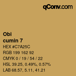 カラーコード: Obi - cumin 7 | qconv.com
