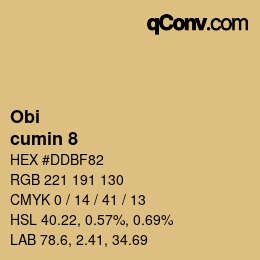 カラーコード: Obi - cumin 8 | qconv.com