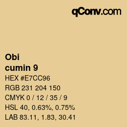 Color code: Obi - cumin 9 | qconv.com