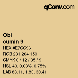 カラーコード: Obi - cumin 9 | qconv.com