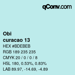 颜色代码: Obi - curacao 13 | qconv.com