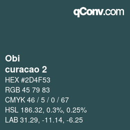颜色代码: Obi - curacao 2 | qconv.com