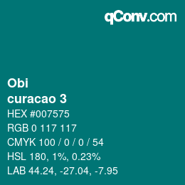 颜色代码: Obi - curacao 3 | qconv.com