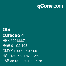 颜色代码: Obi - curacao 4 | qconv.com