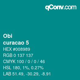 颜色代码: Obi - curacao 5 | qconv.com