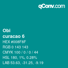 颜色代码: Obi - curacao 6 | qconv.com