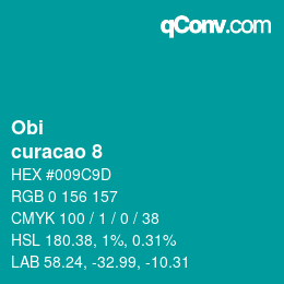 颜色代码: Obi - curacao 8 | qconv.com