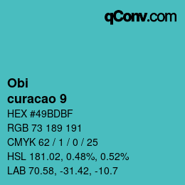 颜色代码: Obi - curacao 9 | qconv.com