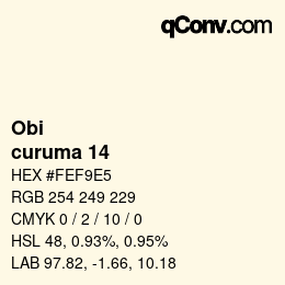 Code couleur: Obi - curuma 14 | qconv.com