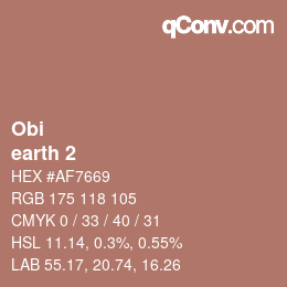 颜色代码: Obi - earth 2 | qconv.com