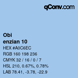 颜色代码: Obi - enzian 10 | qconv.com