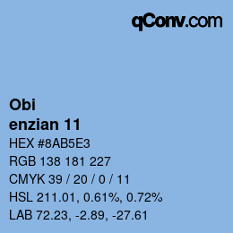 颜色代码: Obi - enzian 11 | qconv.com