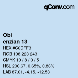 颜色代码: Obi - enzian 13 | qconv.com