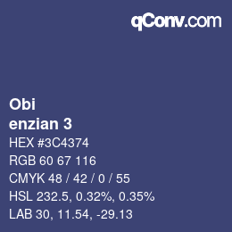 颜色代码: Obi - enzian 3 | qconv.com