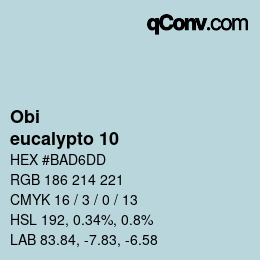 颜色代码: Obi - eucalypto 10 | qconv.com