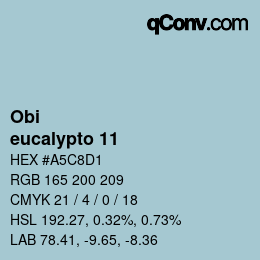 颜色代码: Obi - eucalypto 11 | qconv.com
