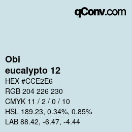 颜色代码: Obi - eucalypto 12 | qconv.com