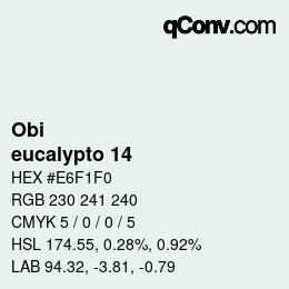 Code couleur: Obi - eucalypto 14 | qconv.com