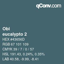 颜色代码: Obi - eucalypto 2 | qconv.com
