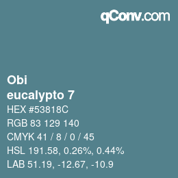 颜色代码: Obi - eucalypto 7 | qconv.com