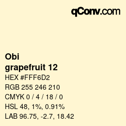 カラーコード: Obi - grapefruit 12 | qconv.com