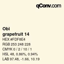 カラーコード: Obi - grapefruit 14 | qconv.com
