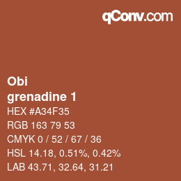 カラーコード: Obi - grenadine 1 | qconv.com