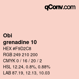 Color code: Obi - grenadine 10 | qconv.com