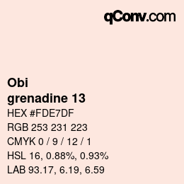 颜色代码: Obi - grenadine 13 | qconv.com