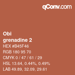 カラーコード: Obi - grenadine 2 | qconv.com