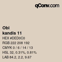 颜色代码: Obi - kandis 11 | qconv.com