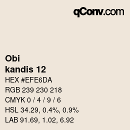 颜色代码: Obi - kandis 12 | qconv.com