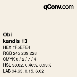 カラーコード: Obi - kandis 13 | qconv.com