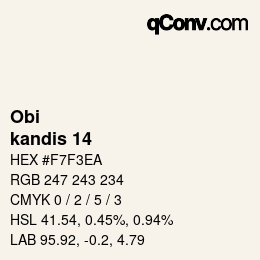 颜色代码: Obi - kandis 14 | qconv.com