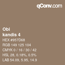 颜色代码: Obi - kandis 4 | qconv.com