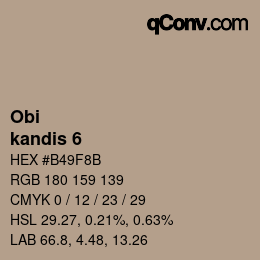 颜色代码: Obi - kandis 6 | qconv.com