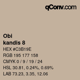颜色代码: Obi - kandis 8 | qconv.com