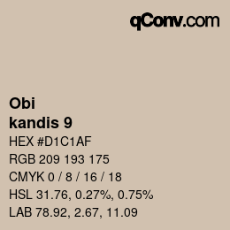 颜色代码: Obi - kandis 9 | qconv.com