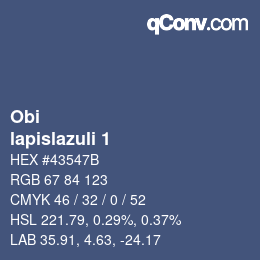カラーコード: Obi - lapislazuli 1 | qconv.com