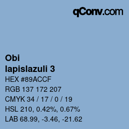 Código de color: Obi - lapislazuli 3 | qconv.com