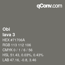 Color code: Obi - lava 3 | qconv.com