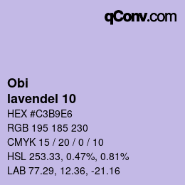 カラーコード: Obi - lavendel 10 | qconv.com