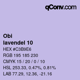 颜色代码: Obi - lavendel 10 | qconv.com