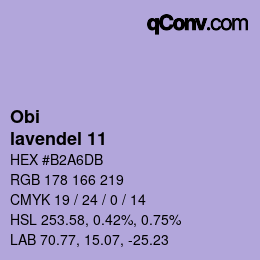 颜色代码: Obi - lavendel 11 | qconv.com
