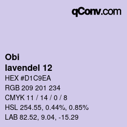 颜色代码: Obi - lavendel 12 | qconv.com