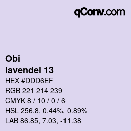 カラーコード: Obi - lavendel 13 | qconv.com