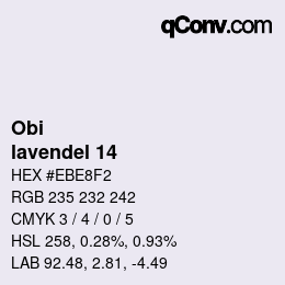 Code couleur: Obi - lavendel 14 | qconv.com